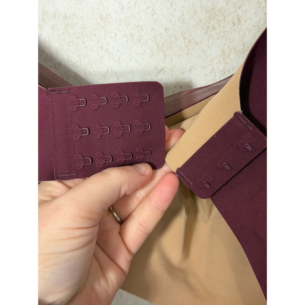 Honeylove Crossover‎ Bra Fig Burgundy Wireless Mesh Support XL 38D 38DD Comfort - Picture 5 of 5